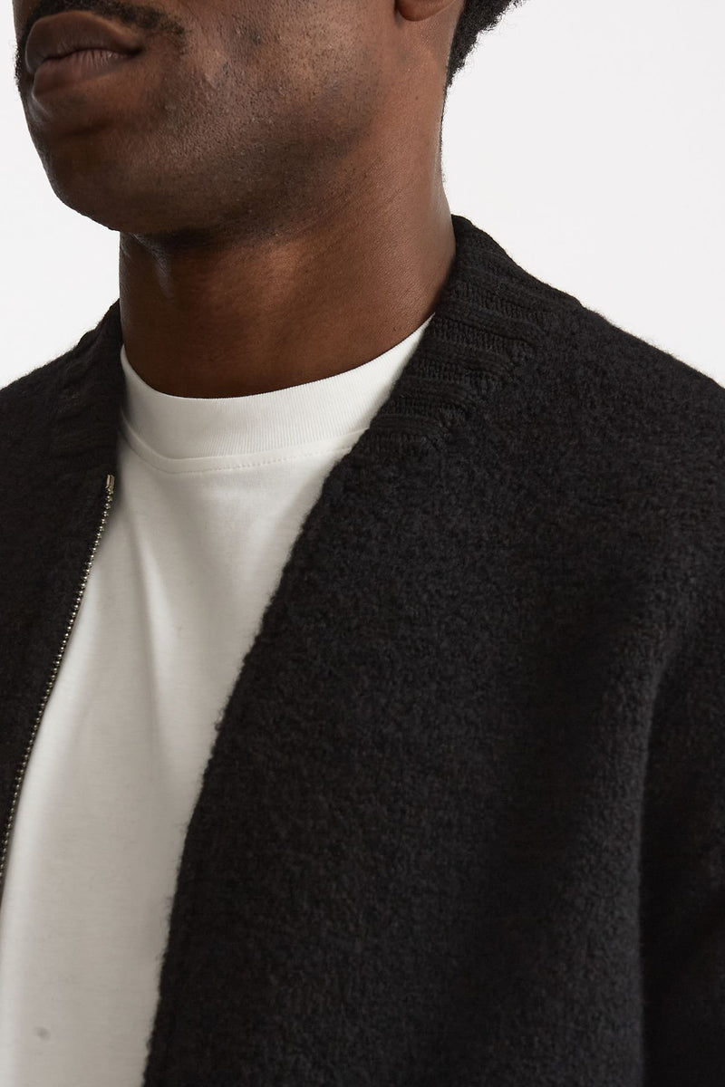 Bomber Lana e cashmere nero uomo Laneus - 8
