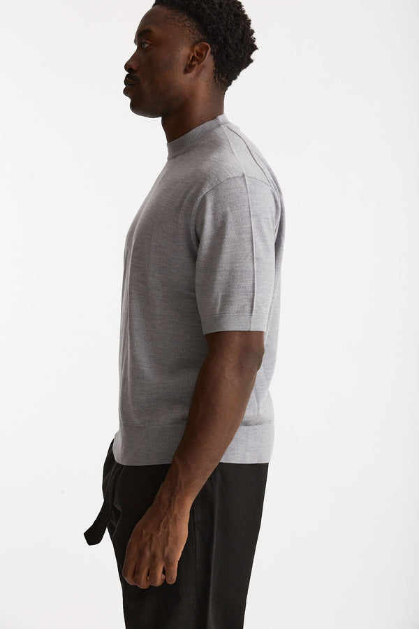 T-shirt in lana grigio uomo Laneus