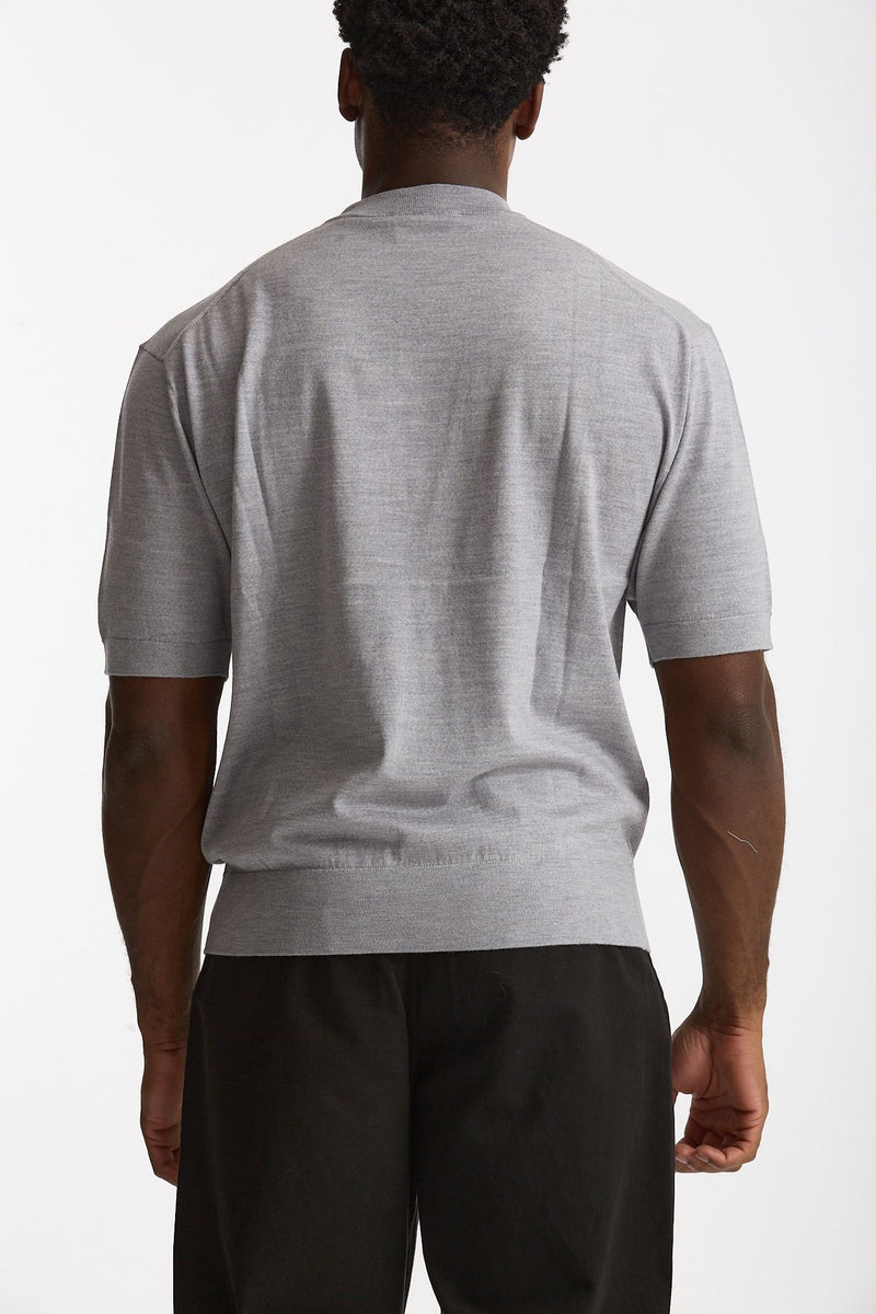 T-shirt in lana grigio uomo Laneus - 3
