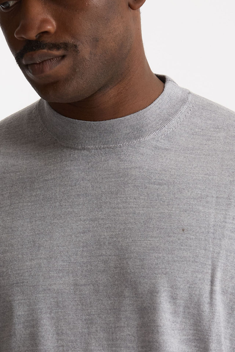 T-shirt in lana grigio uomo Laneus - 5