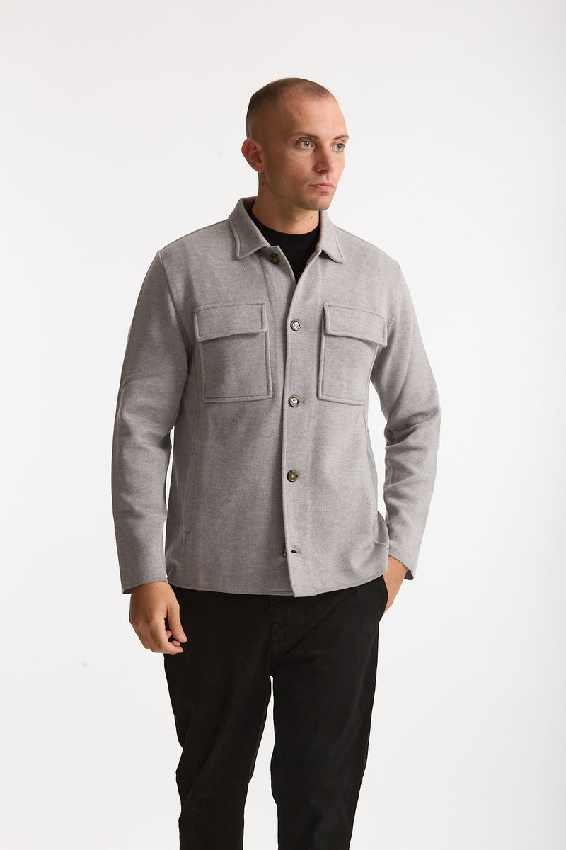 Overshirt in lana grigio chiaro uomo Lardini - 2