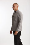 Overshirt in lana grigio chiaro uomo Lardini - 3
