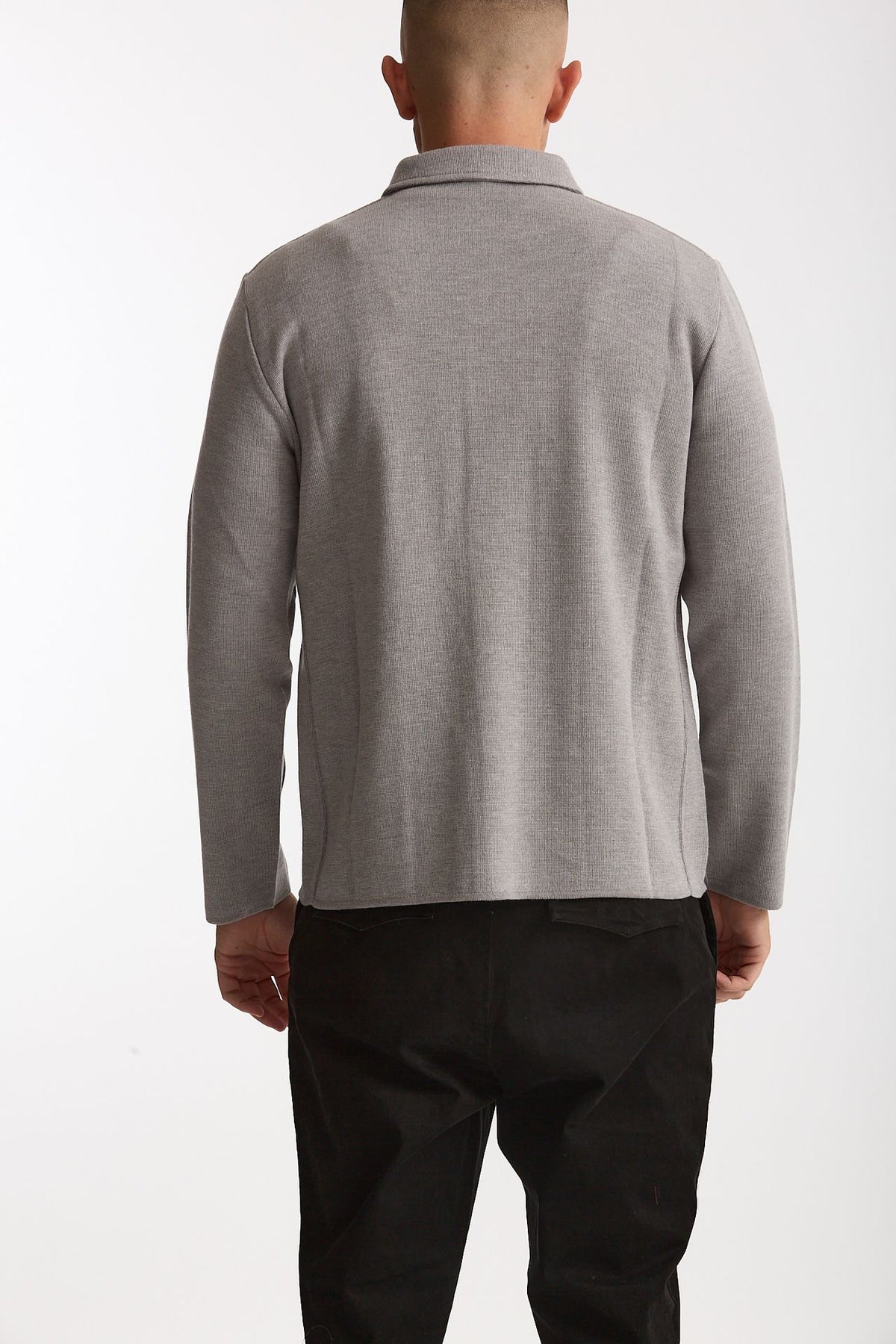 Overshirt in lana grigio chiaro uomo Lardini - 4