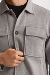 Overshirt in lana grigio chiaro uomo Lardini - 5
