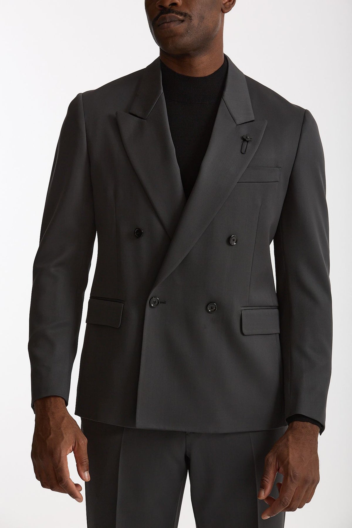 Abito doppiopetto lana tecnica grigio uomo Lardini - 5