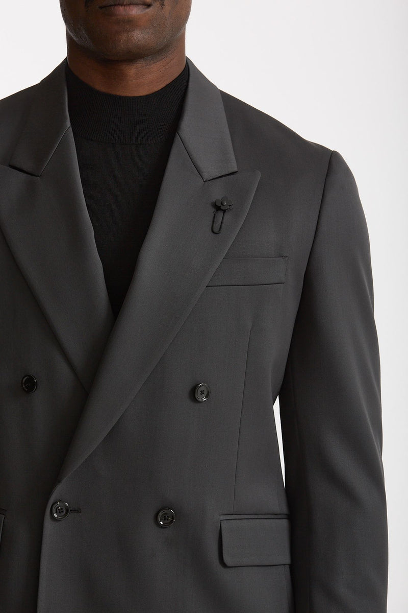 Abito doppiopetto lana tecnica grigio uomo Lardini - 6