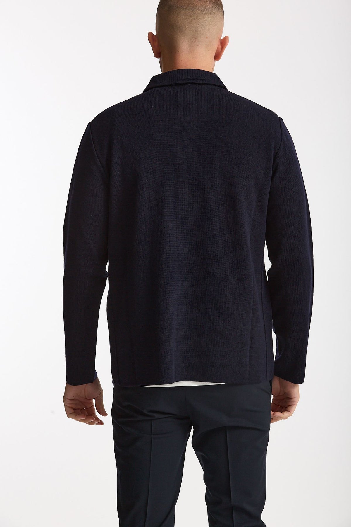Overshirt in lana blu uomo Lardini - 3