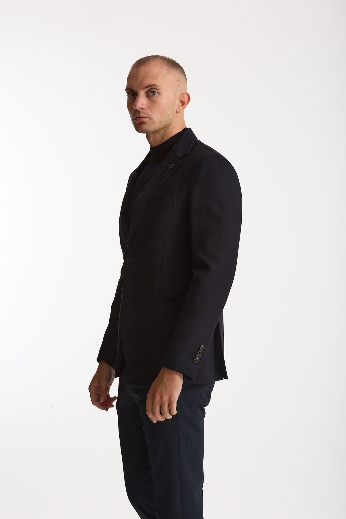 Giacca monopetto in lana blu uomo Lardini - 4