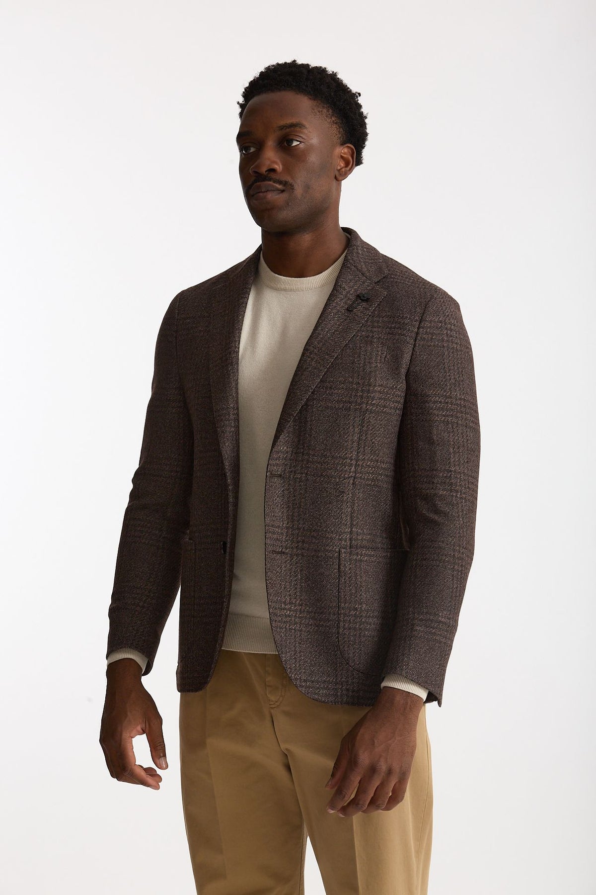 Giacca monopetto in misto lana marrone uomo Lardini - 2