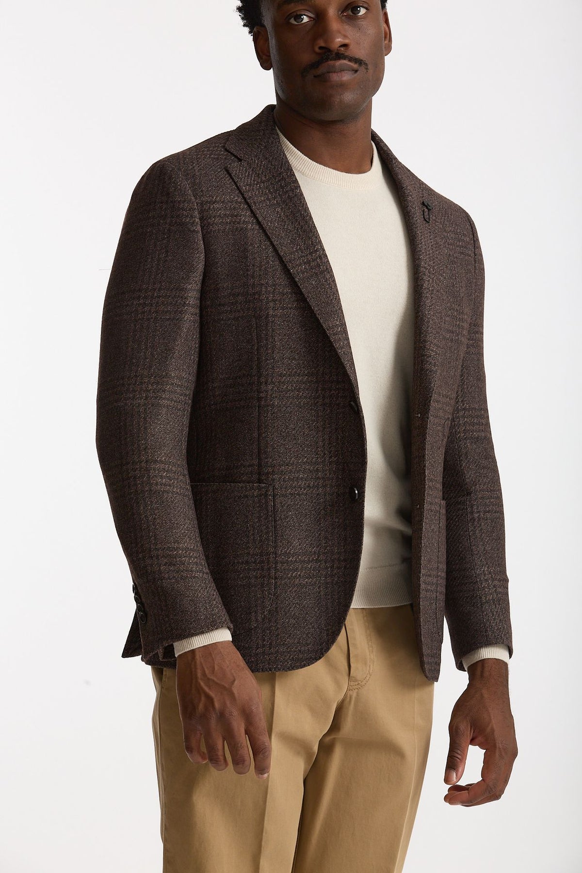 Giacca monopetto in misto lana marrone uomo Lardini - 1