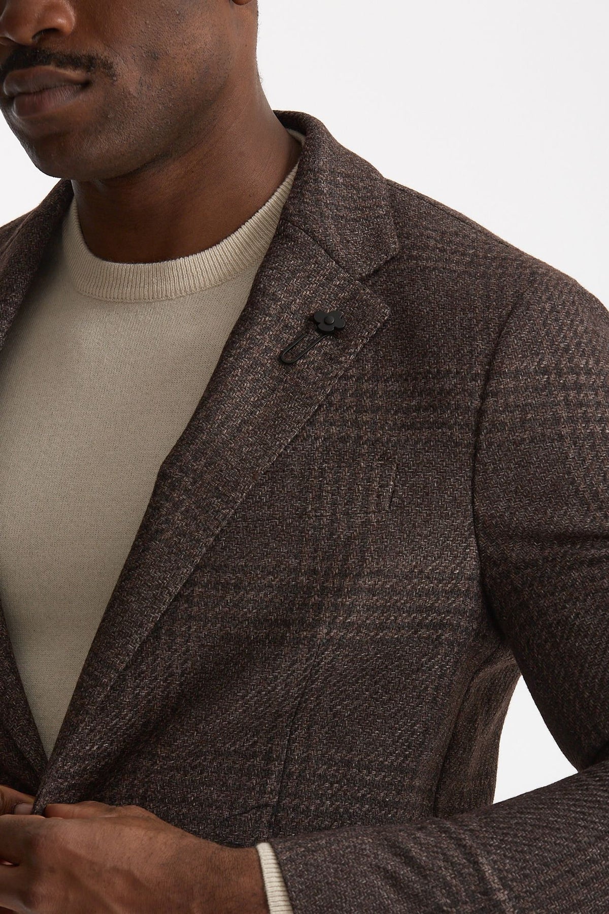 Giacca monopetto in misto lana marrone uomo Lardini - 5