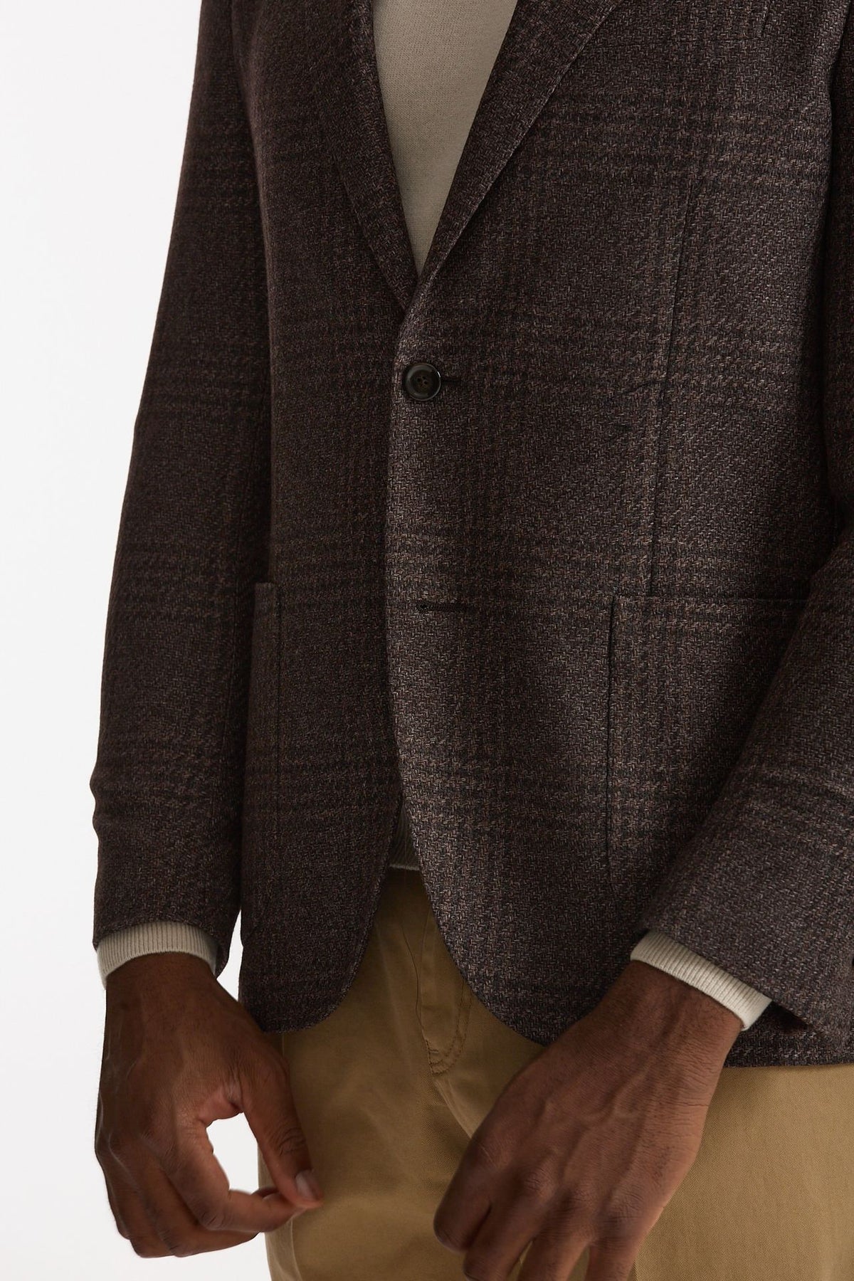 Giacca monopetto in misto lana marrone uomo Lardini - 6