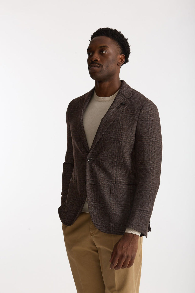 Giacca monopetto in misto lana marrone uomo Lardini - 7