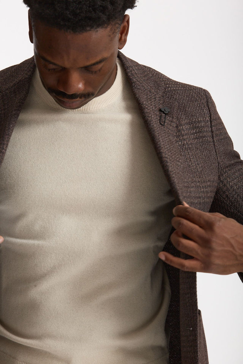 Giacca monopetto in misto lana marrone uomo Lardini - 8