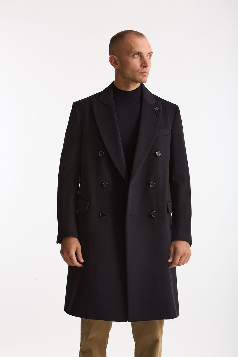 Cappotto doppiopetto in lana blu uomo Lardini - 2