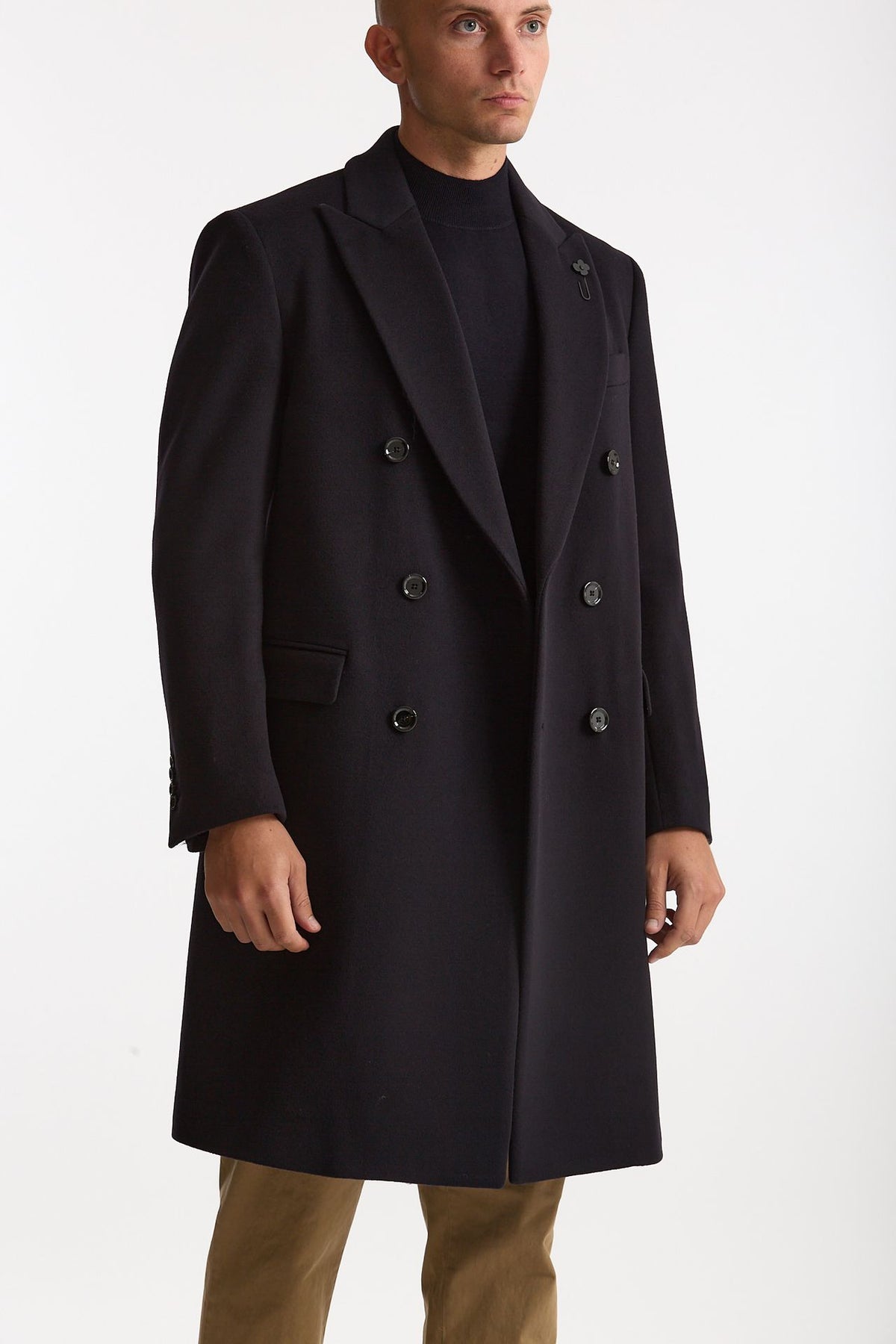 Cappotto doppiopetto in lana blu uomo Lardini - 5