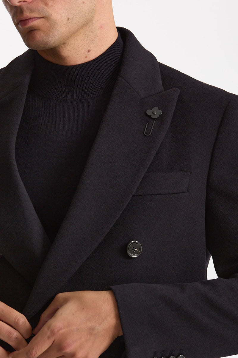 Cappotto doppiopetto in lana blu uomo Lardini - 8
