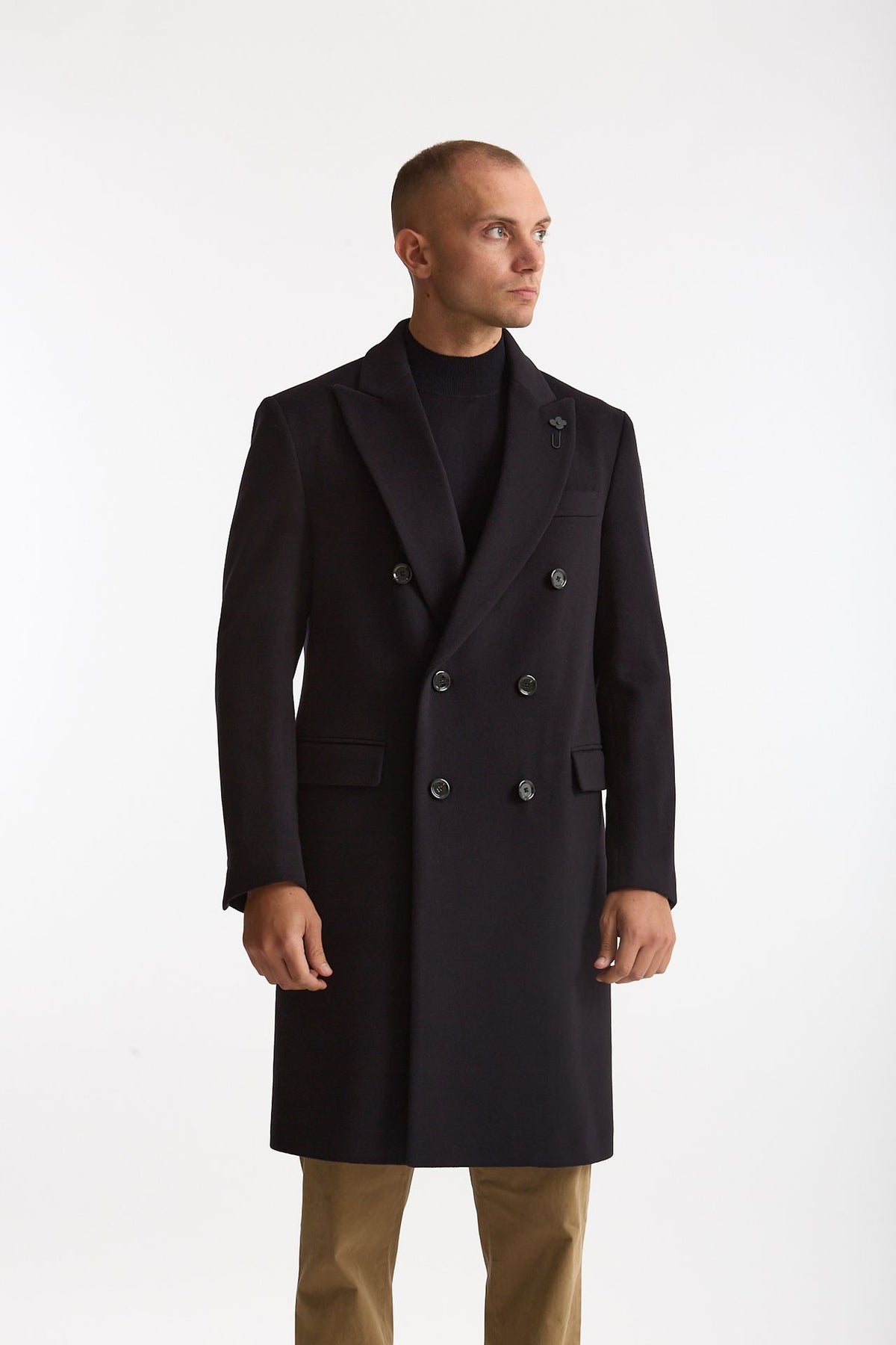 Cappotto doppiopetto in lana blu uomo Lardini - 1