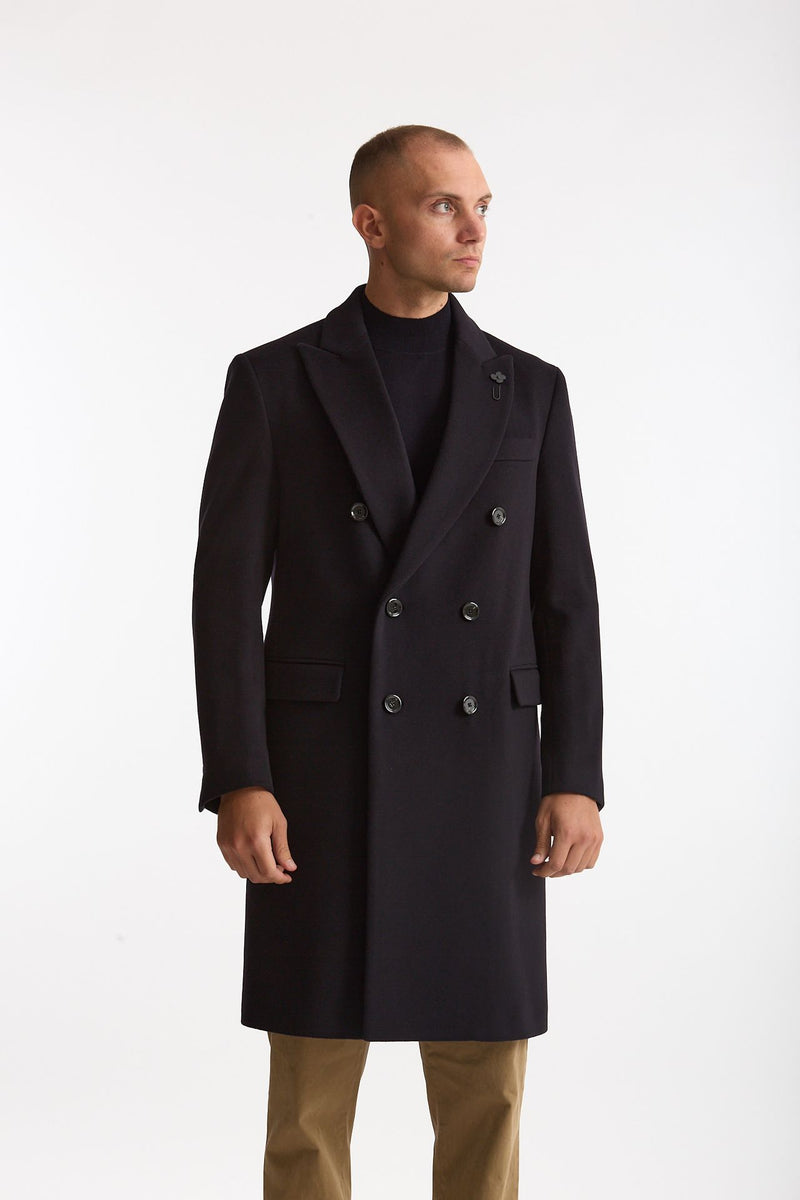 Cappotto doppiopetto in lana blu uomo Lardini - 1