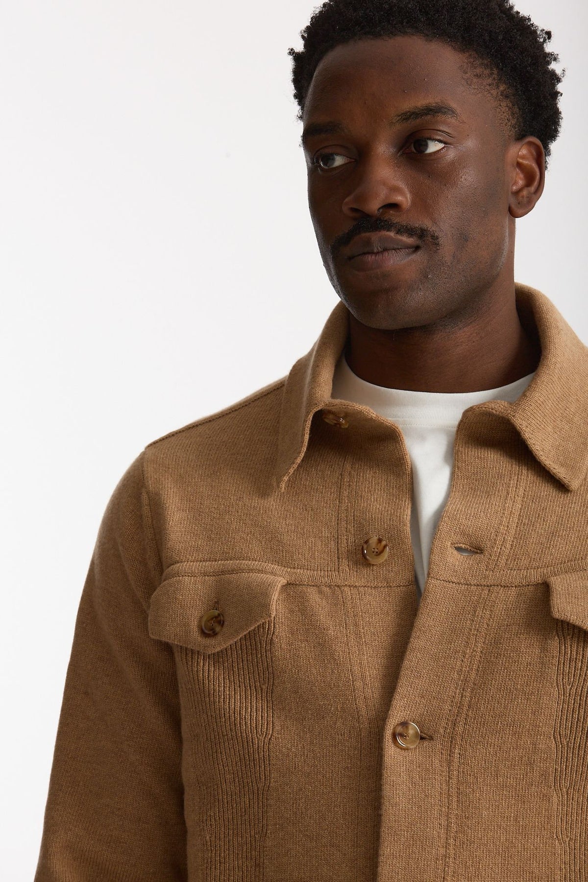 Maglia in lana e cashmere cammello uomo Lardini - 6