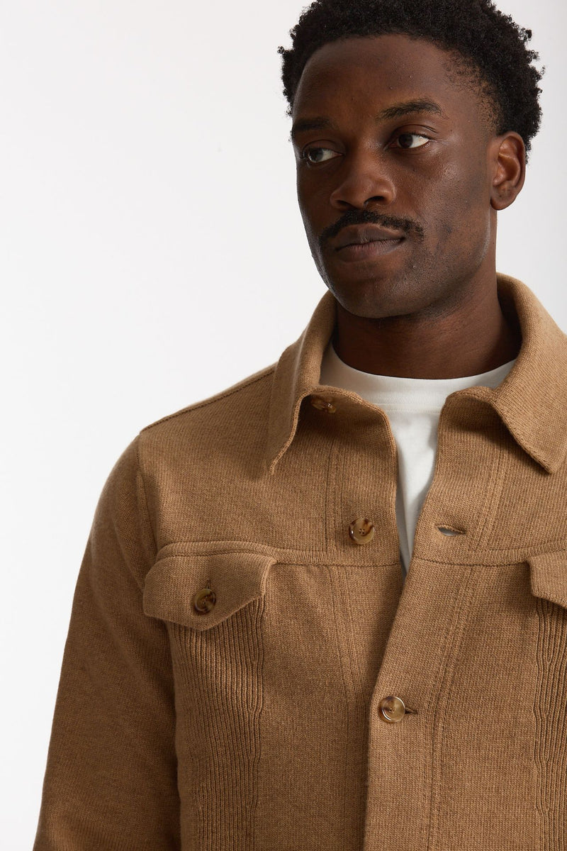 Maglia in lana e cashmere cammello uomo Lardini - 6