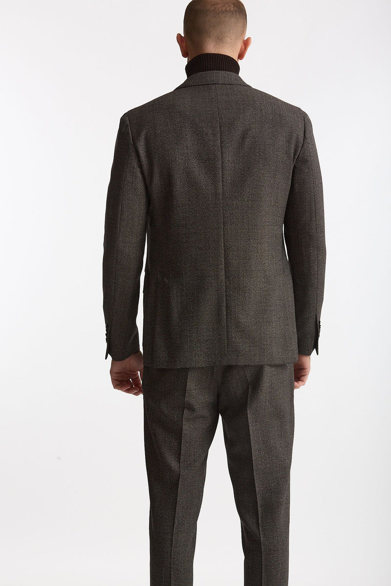 Abito monopetto in lana marrone e grigio uomo Lardini - 4