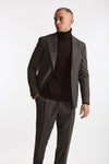 Abito monopetto in lana marrone e grigio uomo Lardini - 5