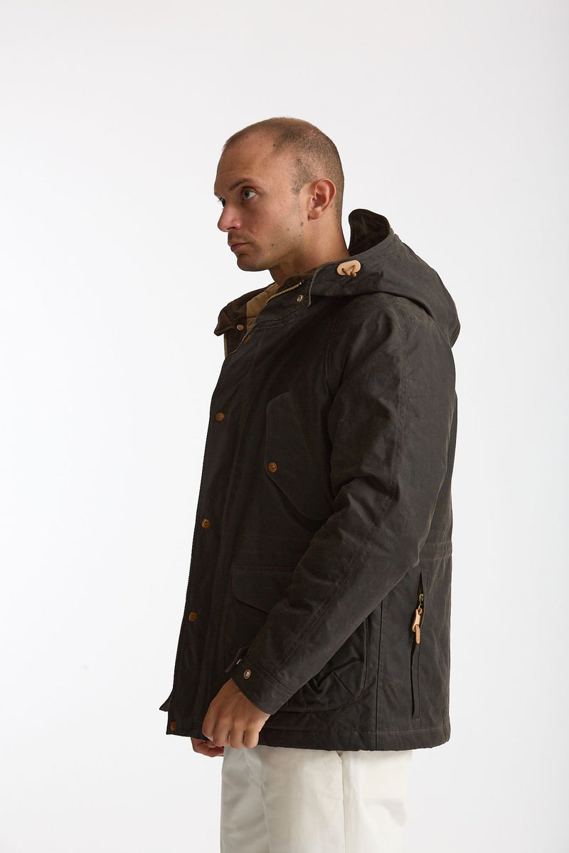 Parka FISHERMAN PARKA in cotone cerato marrone uomo Manifattura ceccarelli - 1