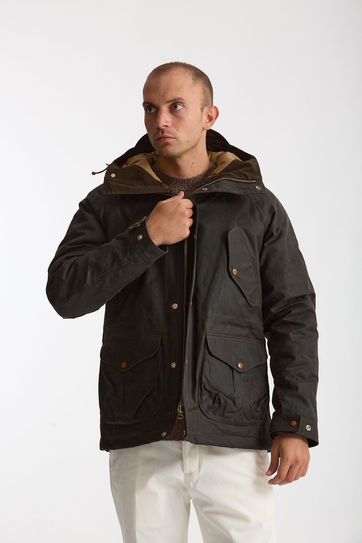 Parka FISHERMAN PARKA in cotone cerato marrone uomo Manifattura ceccarelli - 3