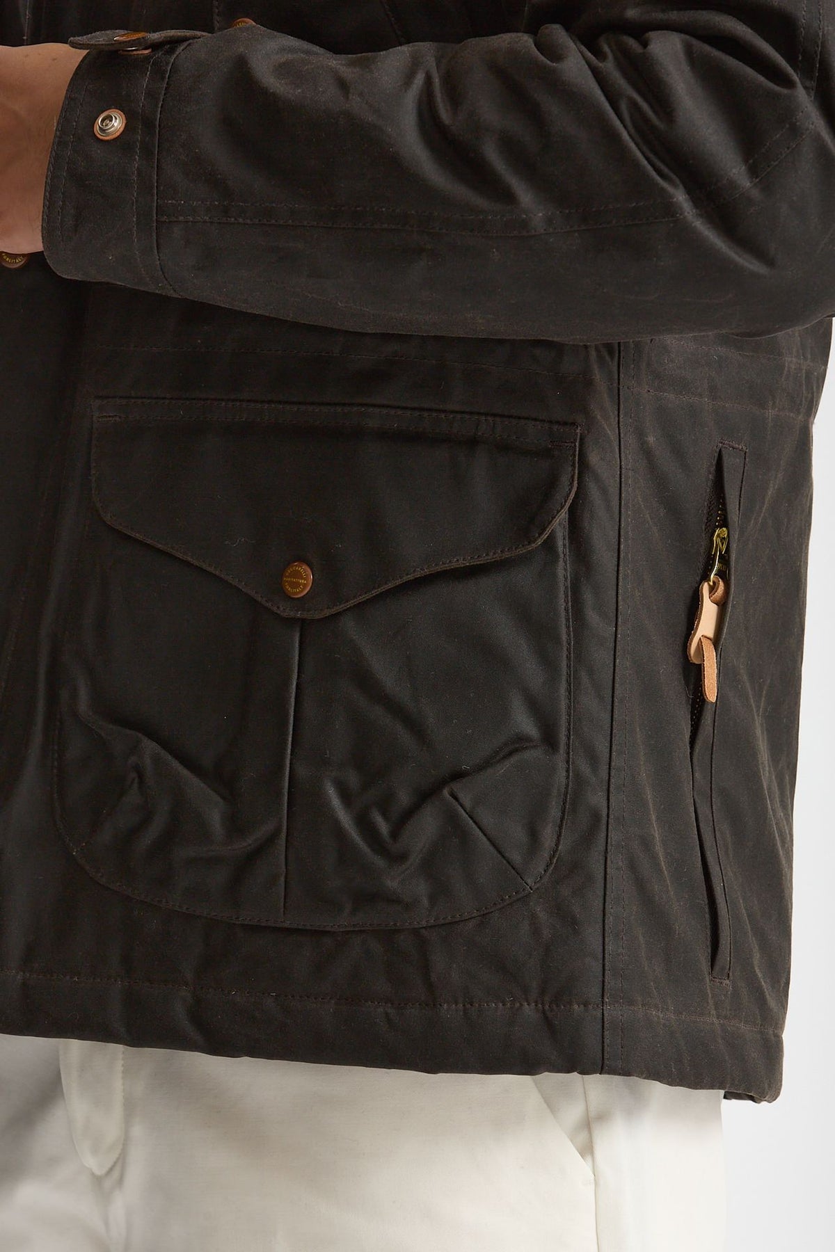 Parka FISHERMAN PARKA in cotone cerato marrone uomo Manifattura ceccarelli - 5