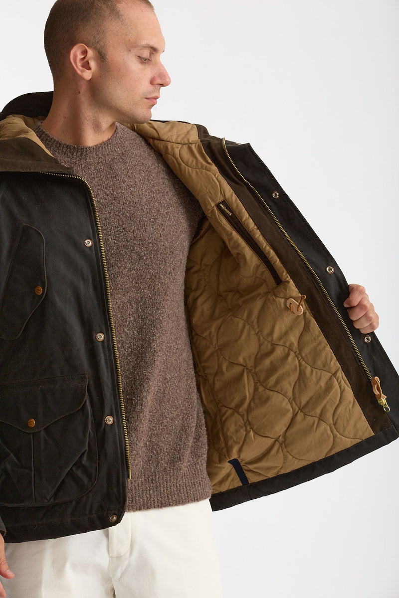 Parka FISHERMAN PARKA in cotone cerato marrone uomo Manifattura ceccarelli - 7