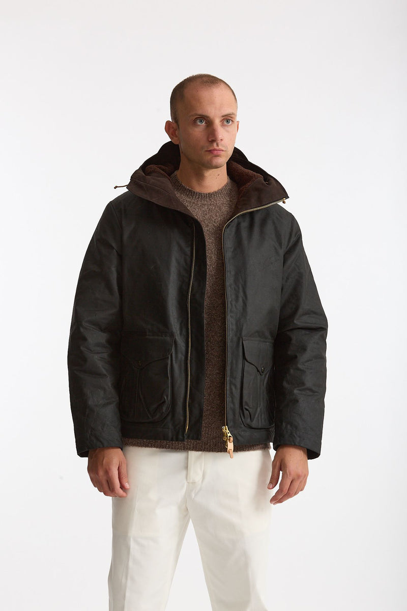 Giubbotto BLAZER COAT in cotone cerato nero uomo Manifattura ceccarelli - 7