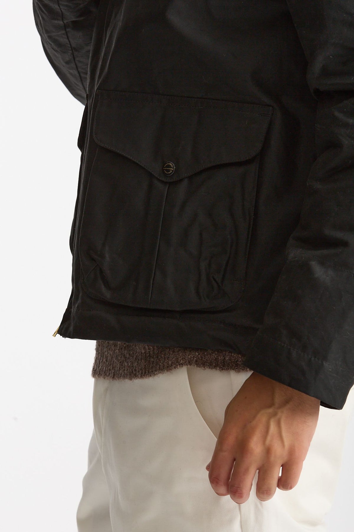 Giubbotto BLAZER COAT in cotone cerato nero uomo Manifattura ceccarelli - 6