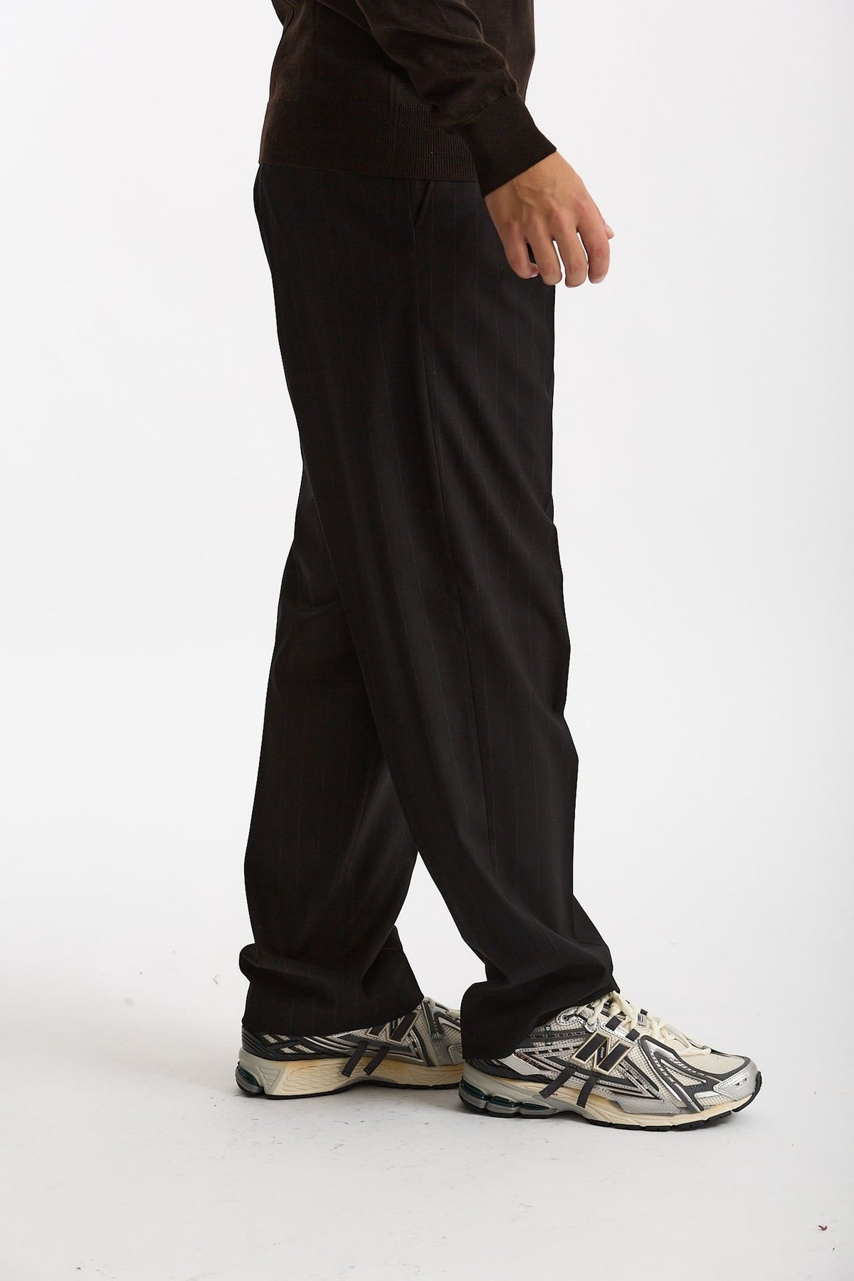 Pantalone gamba ampia gessato nero uomo Marsēm - 2