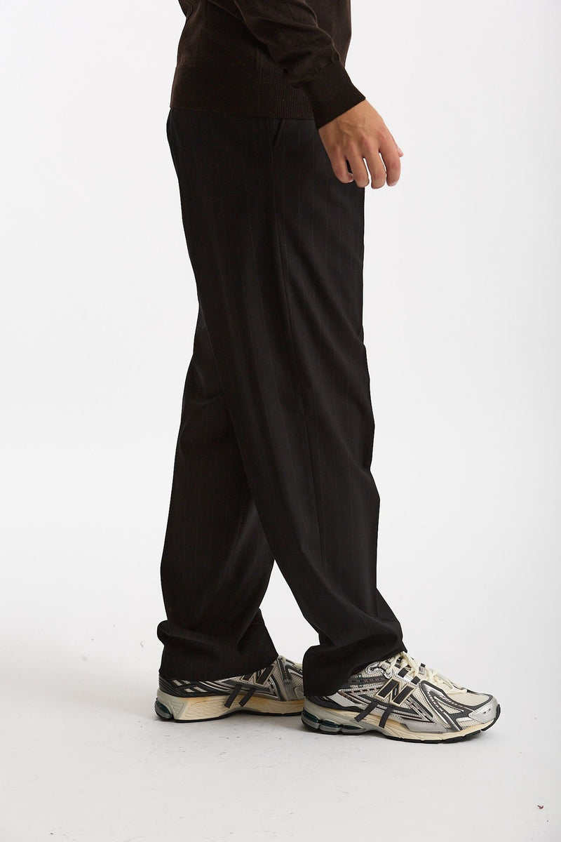 Pantalone gamba ampia gessato nero uomo Marsēm - 2