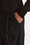 Pantalone gamba ampia gessato nero uomo Marsēm - 5