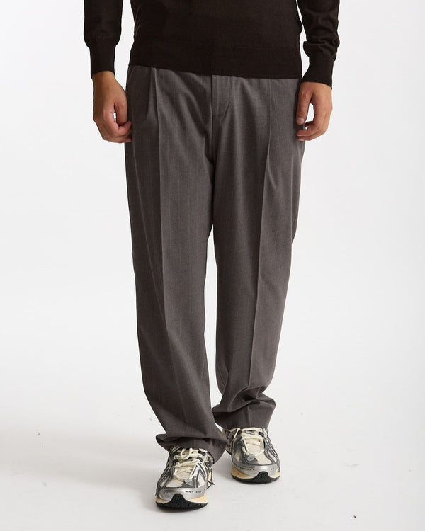 Pantalone gamba ampia gessato grigio uomo Marsēm