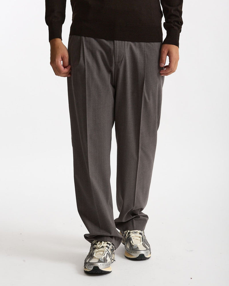 Pantalone gamba ampia gessato grigio uomo Marsēm