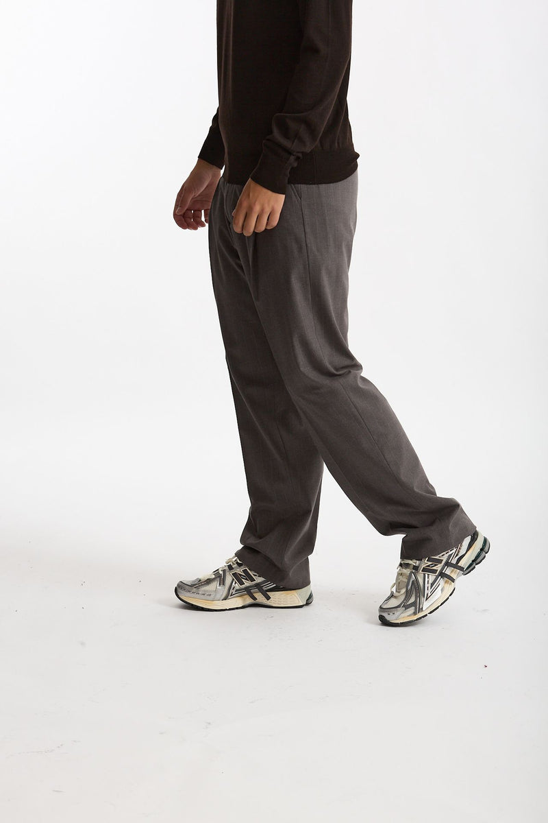 Pantalone gamba ampia gessato grigio uomo Marsēm - 5