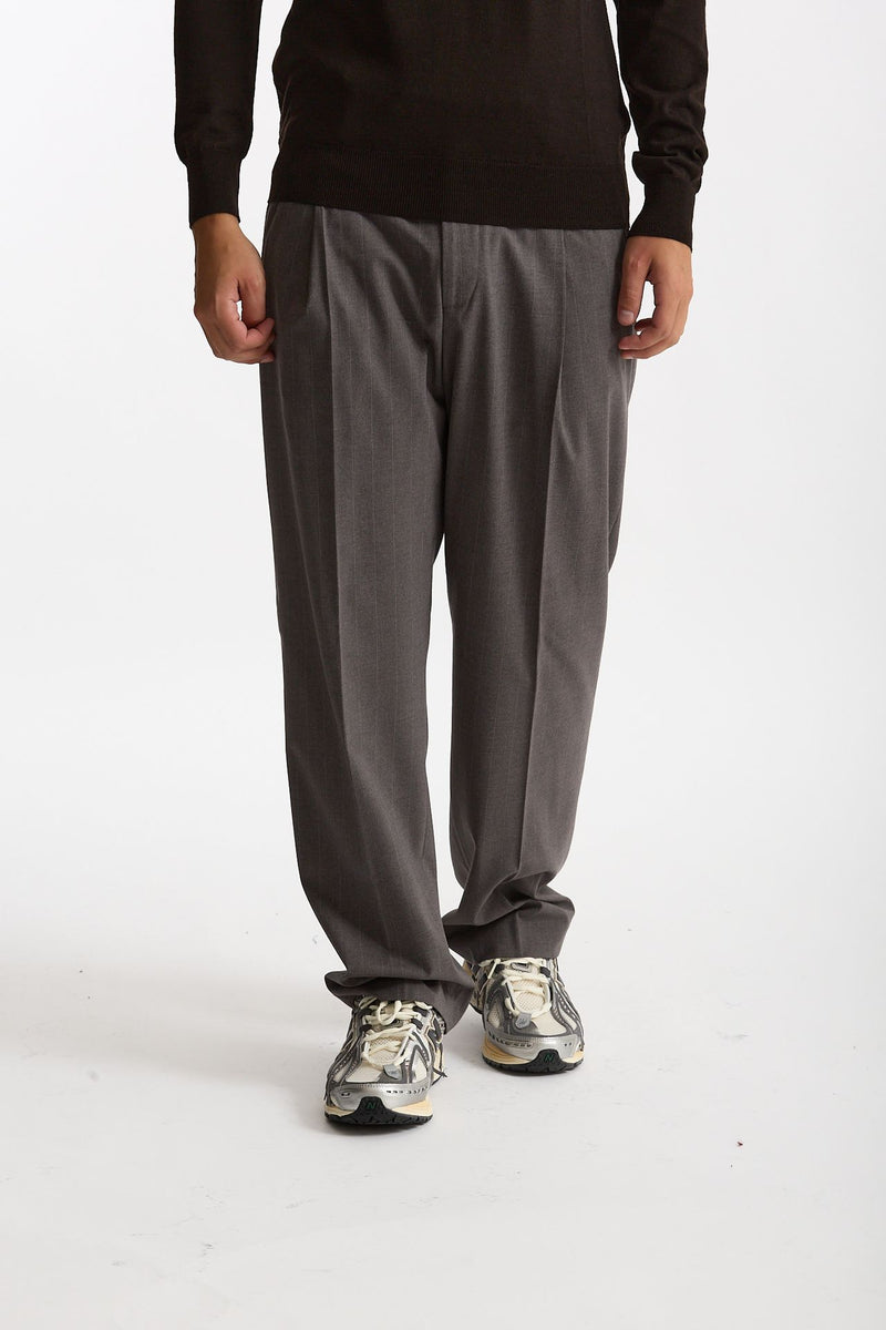 Pantalone gamba ampia gessato grigio uomo Marsēm - 2