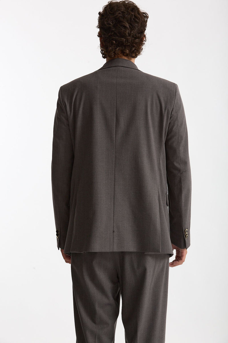 Giacca monopetto gessato grigio uomo Marsēm - 4