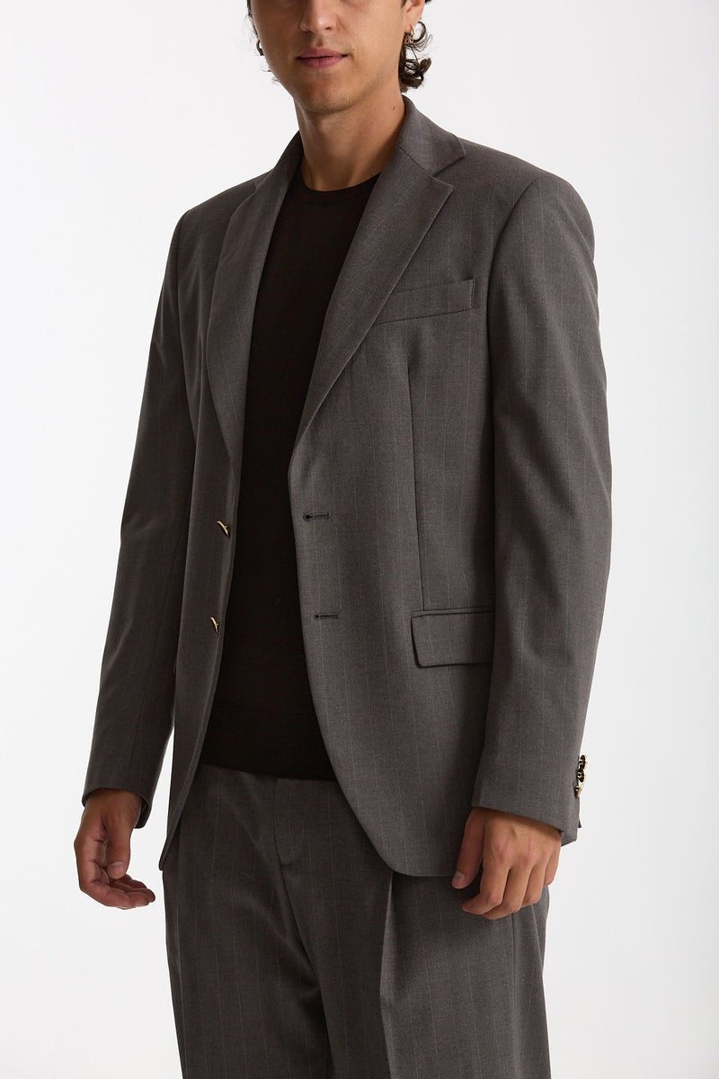 Giacca monopetto gessato grigio uomo Marsēm - 5