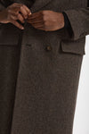 Cappotto doppiopetto spigato marrone uomo Marsēm - 5