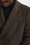 Cappotto doppiopetto spigato marrone uomo Marsēm - 6