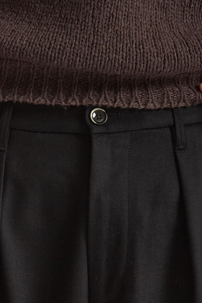 Pantalone KAY BAGGY in lana stretch nero uomo Nine in the morning - 5