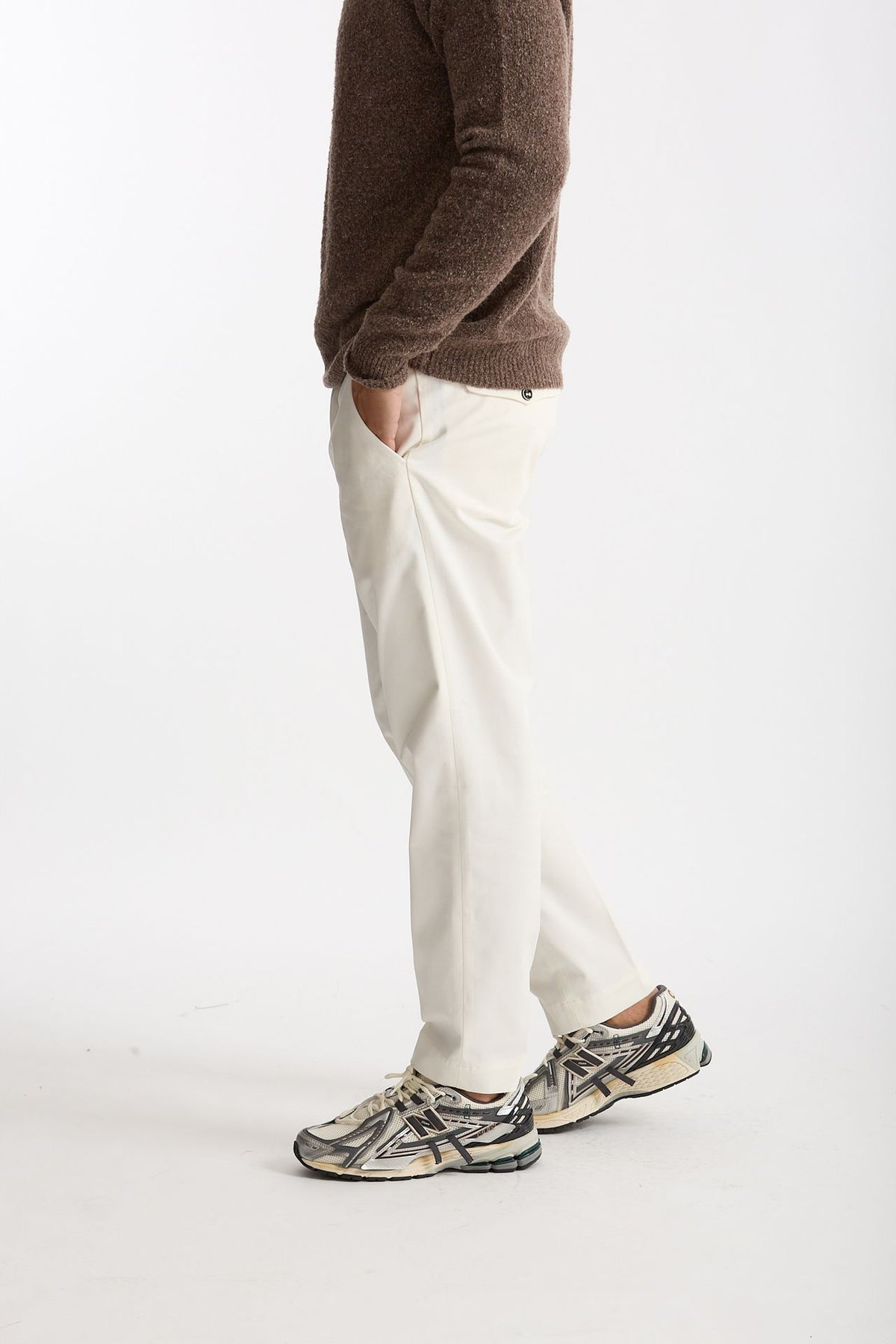 Pantalone GIOVE in cotone stretch bianco uomo Nine in the morning - 1