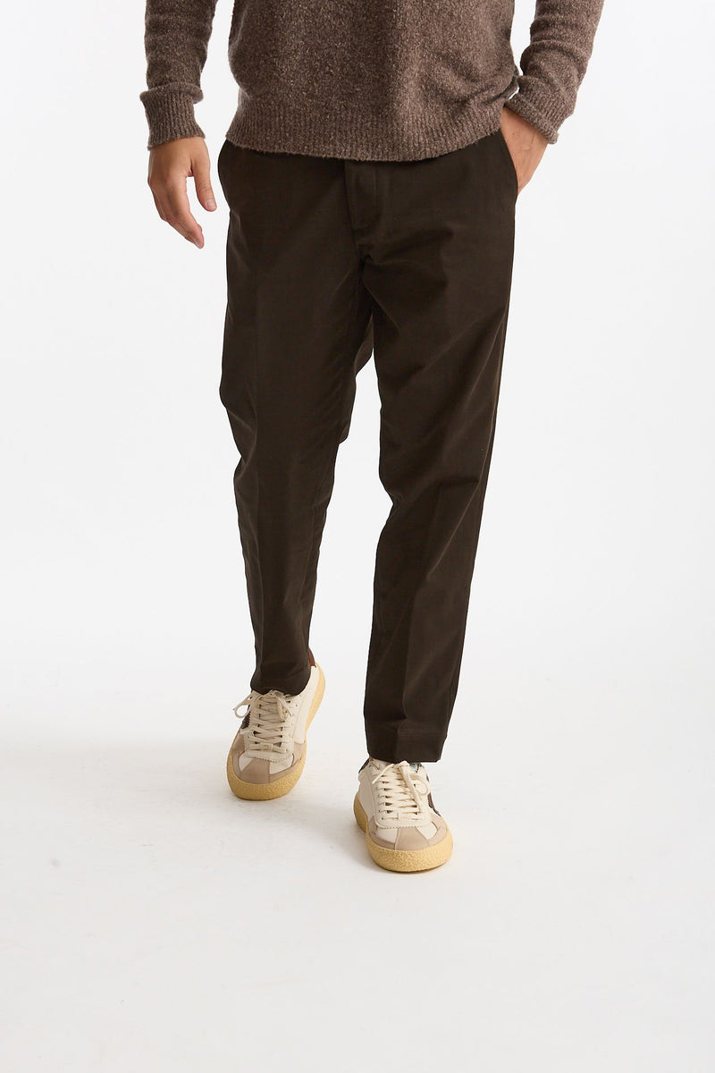 Pantalone GIOVE in cotone stretch marrone uomo Nine in the morning - 1