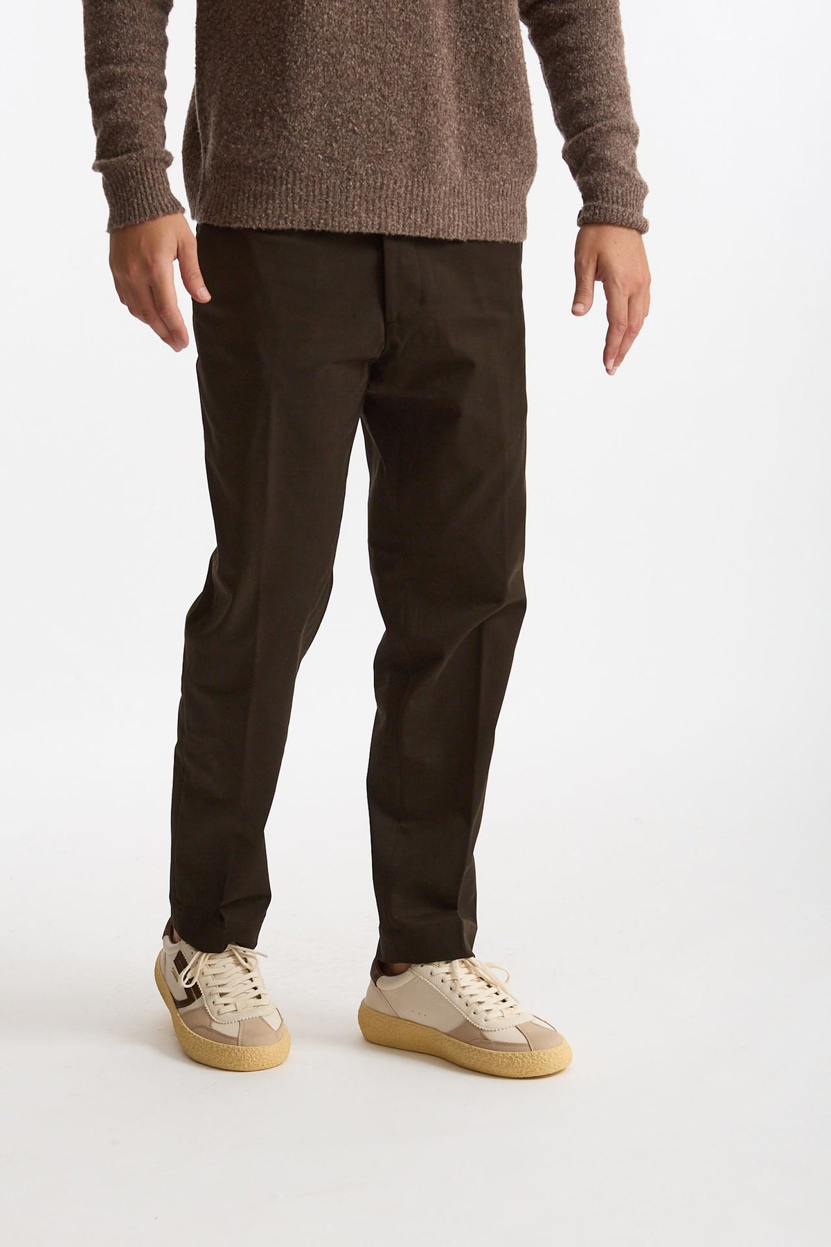 Pantalone GIOVE in cotone stretch marrone uomo Nine in the morning - 4