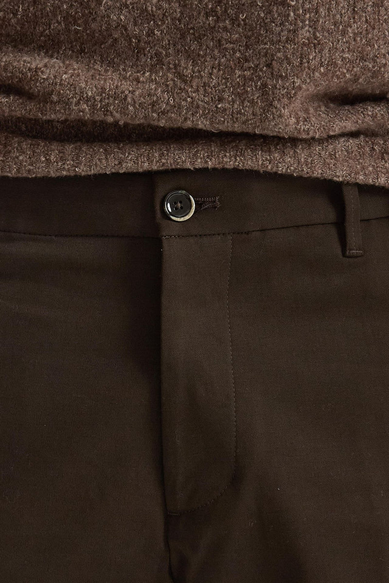Pantalone GIOVE in cotone stretch marrone uomo Nine in the morning - 5