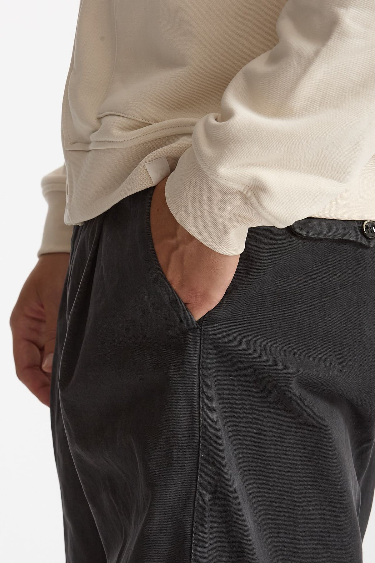 Pantalone GIULIO CARROT in cotone fermo antracite uomo Nine in the morning - 5